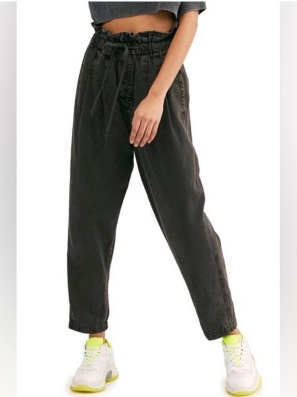 Free People Margate Pleated Trouser Pants Grey S